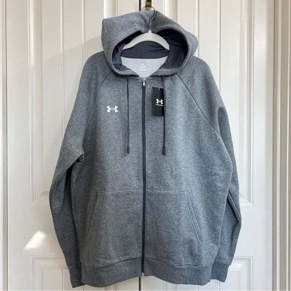 Under Armour Other - Under Armour Mens Rival Fleece Full Zip Hoodie in Gray, Size L
